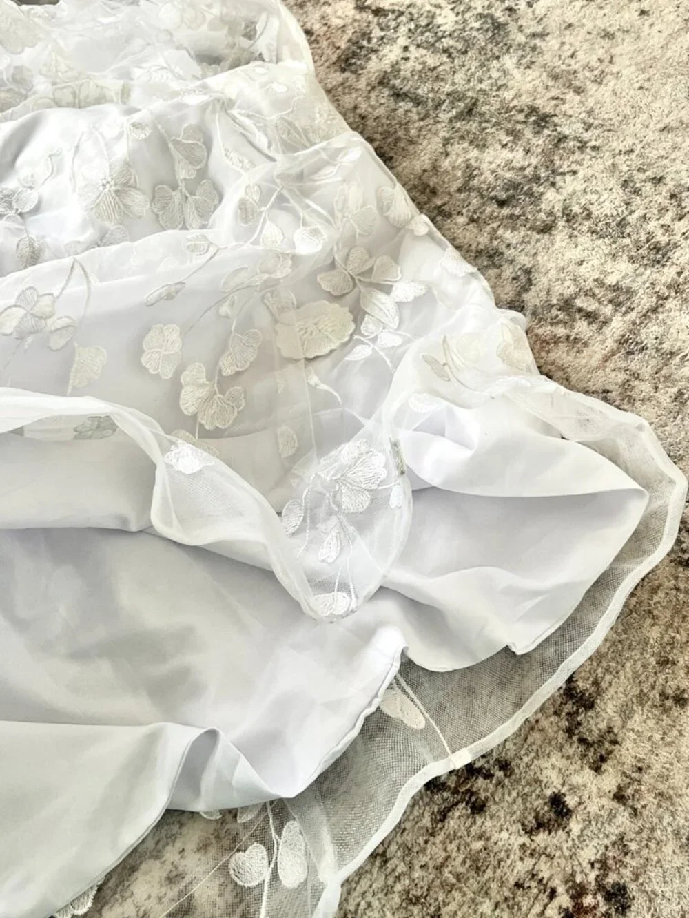 White Tiered Floral Lace Strapless Wedding Gown Bridal Dress Garden Party Sz 10 - Picture 11 of 13